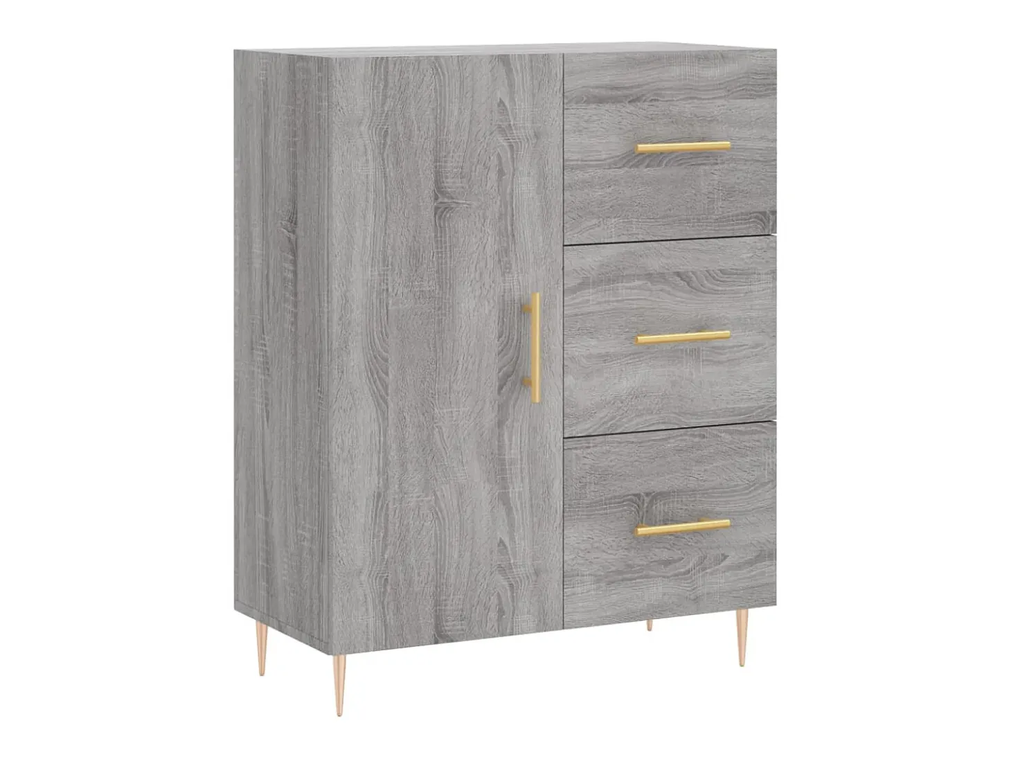 Aparador aparador cómoda armario mueble organizador cocina salón salón alto Sonoma 69,5 x 34 x 180 cm madera contrachapada gris 02_0035496