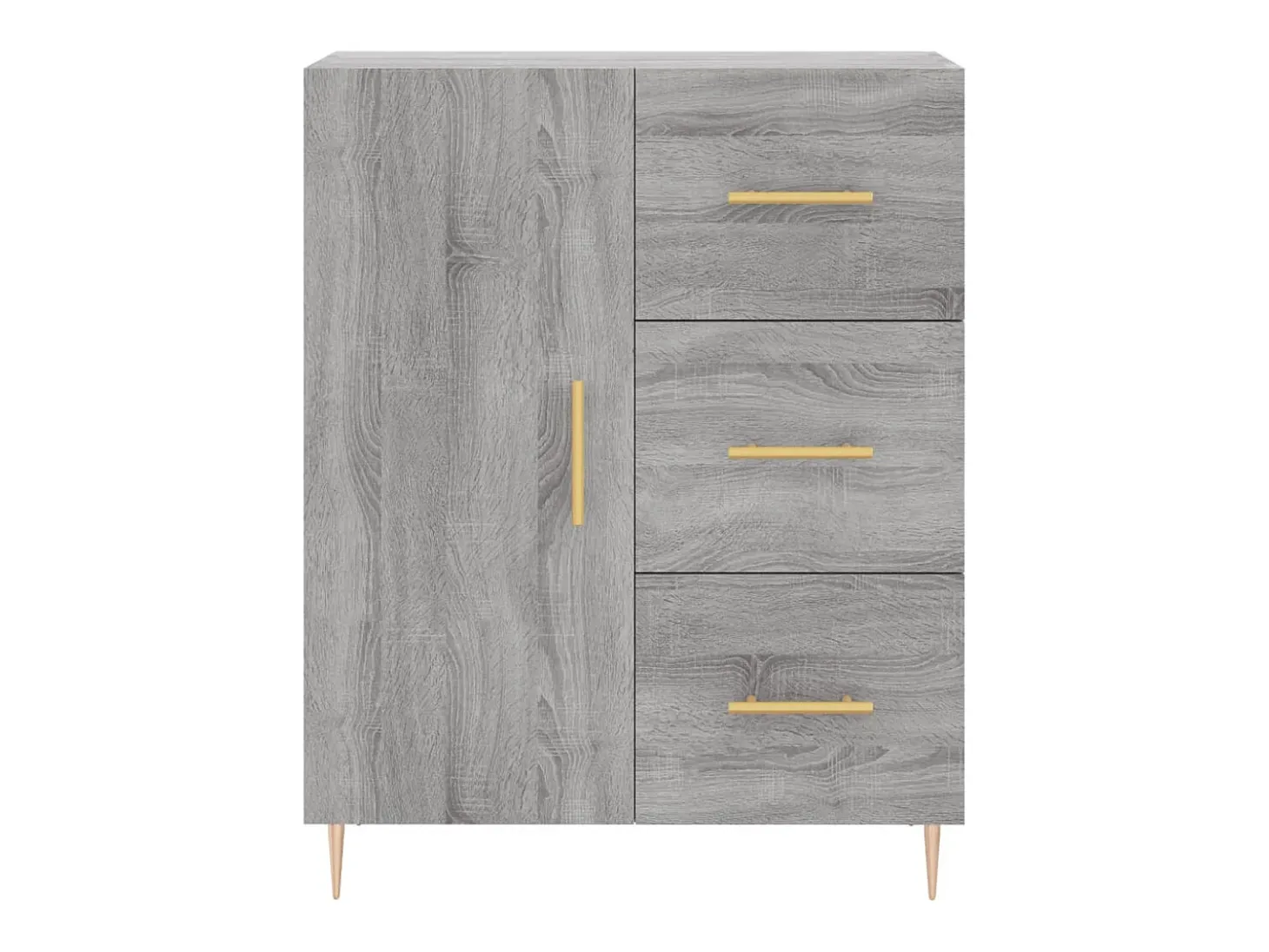 Aparador aparador cómoda armario mueble organizador cocina salón salón alto Sonoma 69,5 x 34 x 180 cm madera contrachapada gris 02_0035603