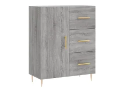 Aparador aparador cómoda armario mueble organizador cocina salón salón alto Sonoma 69,5 x 34 x 180 cm madera contrachapada gris 02_0035603