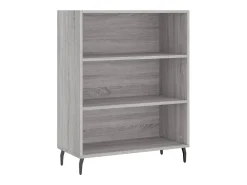 Aparador aparador cómoda armario mueble organizador cocina salón salón alto Sonoma 69,5 x 34 x 180 cm madera contrachapada gris 02_0035570