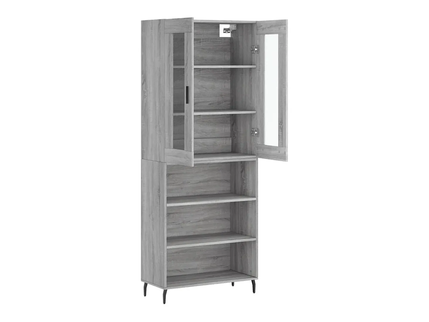 Aparador aparador cómoda armario mueble organizador cocina salón salón alto Sonoma 69,5 x 34 x 180 cm madera contrachapada gris 02_0035570