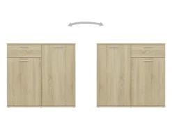 Aparador aparador cómoda armario mueble organizador cocina salón salón Sonoma 160 x 36 x 75 cm madera contrachapada marrón 02_0031497
