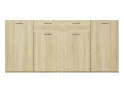 Aparador aparador cómoda armario mueble organizador cocina salón salón Sonoma 160 x 36 x 75 cm madera contrachapada marrón 02_0031497
