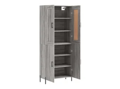 Aparador aparador cómoda armario mueble organizador cocina salón salón alto Sonoma 69,5 x 34 x 180 cm madera contrachapada gris 02_0035540