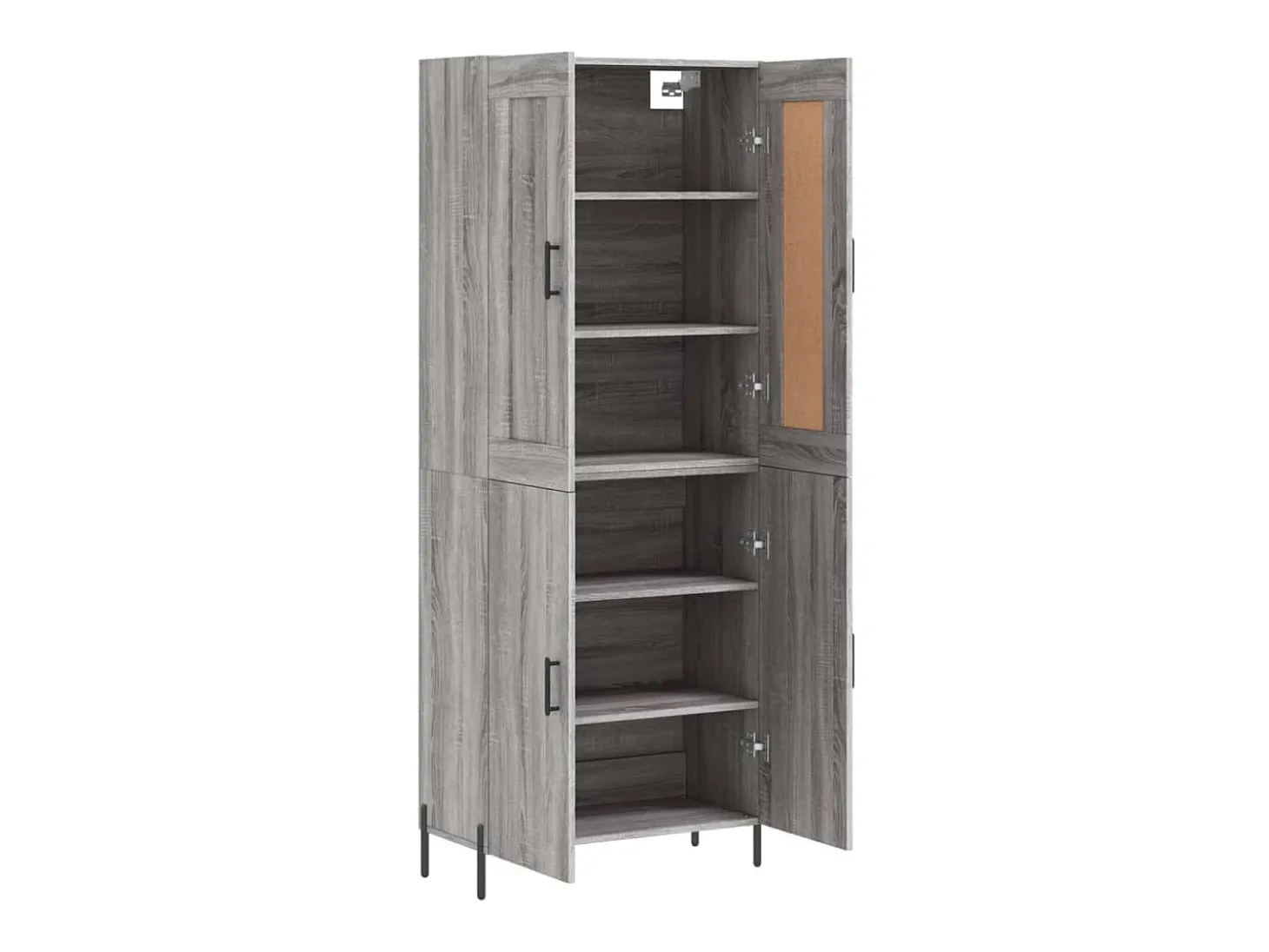 Aparador aparador cómoda armario mueble organizador cocina salón salón alto Sonoma 69,5 x 34 x 180 cm madera contrachapada gris 02_0035540