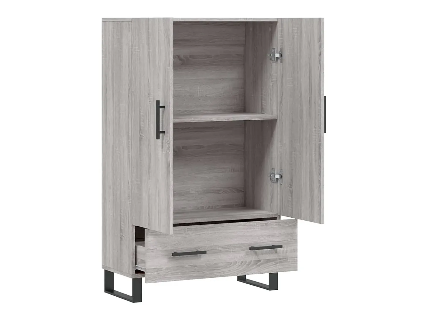 Aparador aparador cómoda armario mueble organizador cocina salón salón alto Sonoma 69,5 x 31 x 115 cm madera contrachapada gris 02_0035388