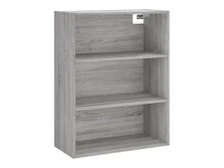 Aparador aparador cómoda armario mueble organizador cocina salón salón alto Sonoma 69,5 x 34 x 180 cm madera contrachapada gris 02_0035604