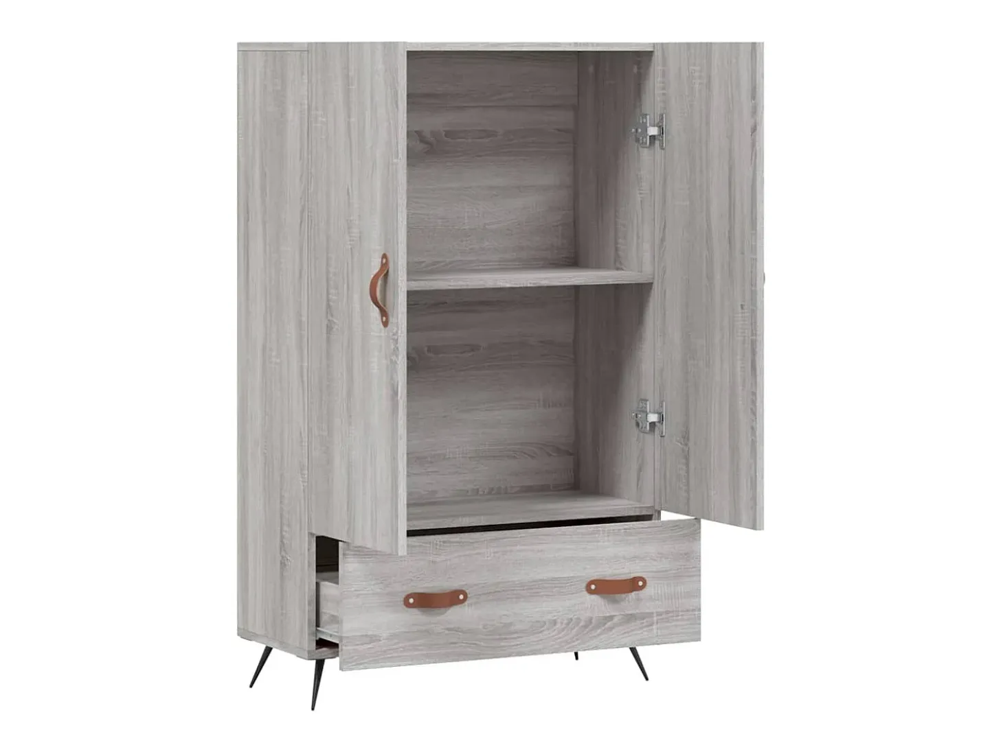 Aparador aparador cómoda armario mueble organizador cocina salón salón alto Sonoma 69,5 x 31 x 115 cm madera contrachapada gris 02_0035400