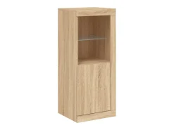 Aparador Aparador Cómoda Gabinete Organizador de Almacenamiento Cocina Sala de Estar con Luces LED 3 Piezas Sonoma Madera de Ingeniería Marrón 02_0037214