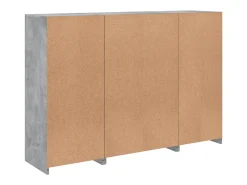 Aparador Aparador Cómoda Gabinete Unidad de Almacenamiento Organizador Cocina Sala de Estar con Luces LED 3 Piezas Madera de ingeniería Gris 02_0037222