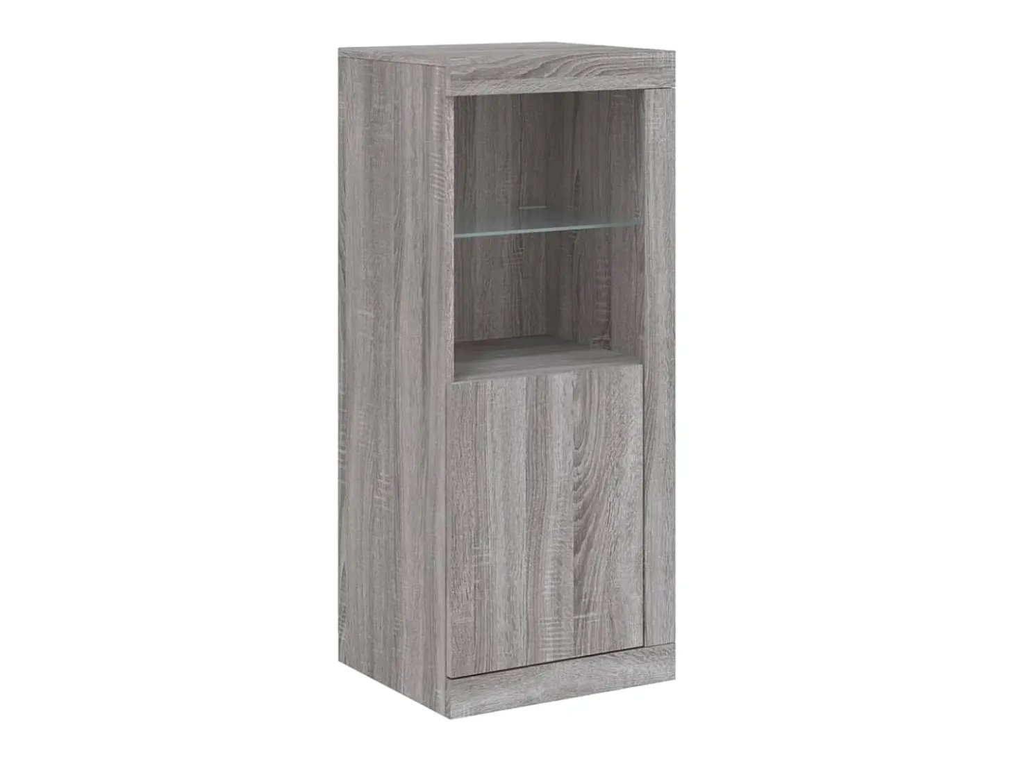 Aparador Aparador Cómoda Gabinete Unidad de Almacenamiento Organizador Cocina Sala de Estar con Luces LED 3 Piezas Sonoma Madera de Ingeniería Gris 02_0037234
