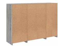 Aparador Aparador Cómoda Gabinete Unidad de Almacenamiento Organizador Cocina Sala de Estar con Luces LED 3 Piezas Sonoma Madera de Ingeniería Gris 02_0037234