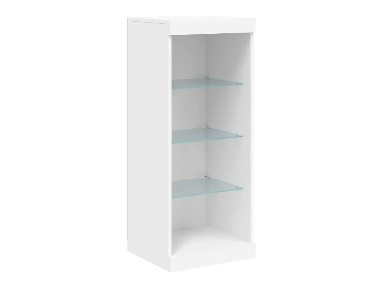 Aparador Aparador Cómoda Gabinete Unidad de Almacenamiento Organizador Cocina Sala de Estar con Luces LED 3 Piezas Madera de Ingeniería Blanca 02_0037199
