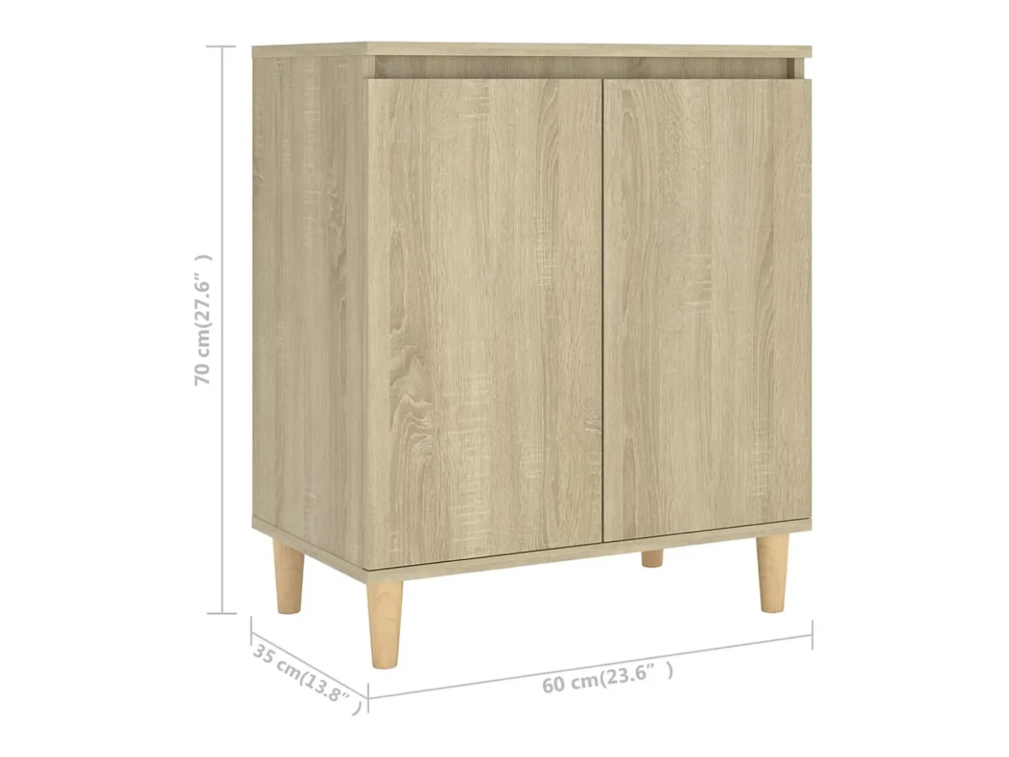 Aparador Aparador Cómoda Gabinete Unidad de Almacenamiento Organizador Cocina Sala de Estar con Patas de Madera Sonoma Madera de Ingeniería Marrón 02_0030089
