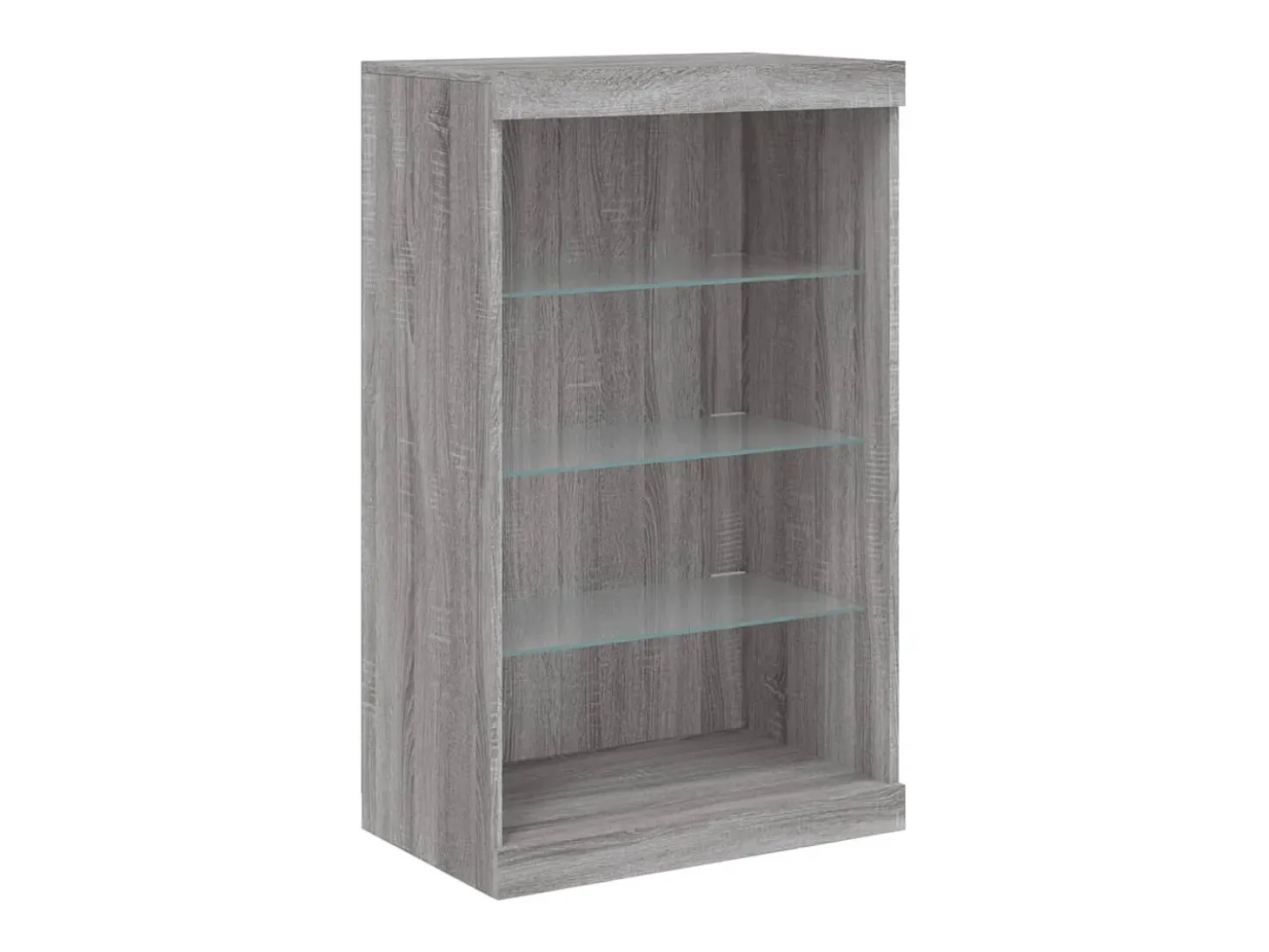 Aparador Aparador Cómoda Gabinete Unidad de Almacenamiento Organizador Cocina Sala de Estar con Luces LED 3 Piezas Sonoma Madera de Ingeniería Gris 02_0037235
