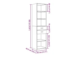 Aparador aparador cómoda mueble almacenaje organizador cocina salón salón alto Sonoma 45 x 42,5 x 185 cm madera contrachapada marrón 02_0034067