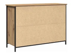 Aparador Artesano de Roble 100x35x70 cm Madera de Ingeniería y Acero