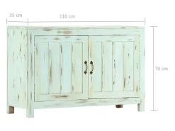 Aparador Azul Claro 110x35x70 cm Madera Maciza de Mango