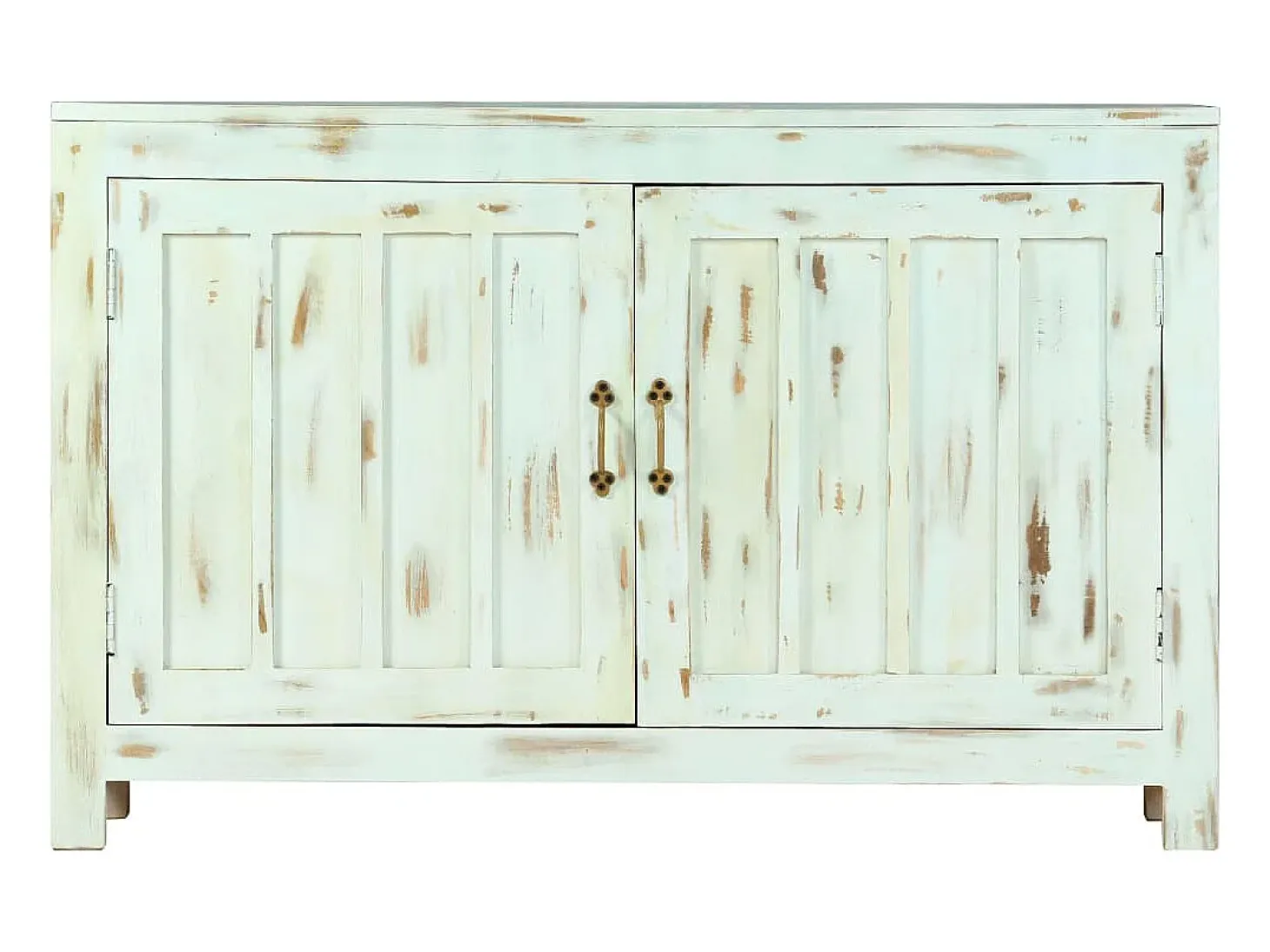 Aparador Azul Claro 110x35x70 cm Madera Maciza de Mango