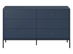 Aparador azul marino, 154 x 83 x 39 cm, patas negras