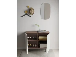 Aparador bajo - A78cm x L90cm x F34cm - nogal y blanco - Printed
