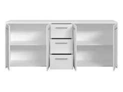 Aparador bajo - Blanco mate - 4 puertas 3 cajones - 179 x 42 x 74,5 cm