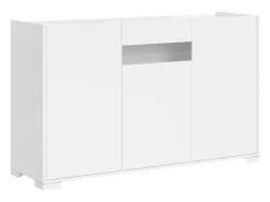 Aparador bajo 3 puertas 130x40x81 cm Riflesso blanco brillante