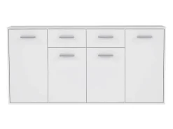 Aparador bajo 4 puertas y 2 cajones - Blanco mate - 162,3 x 34,2 x 88,1 cm