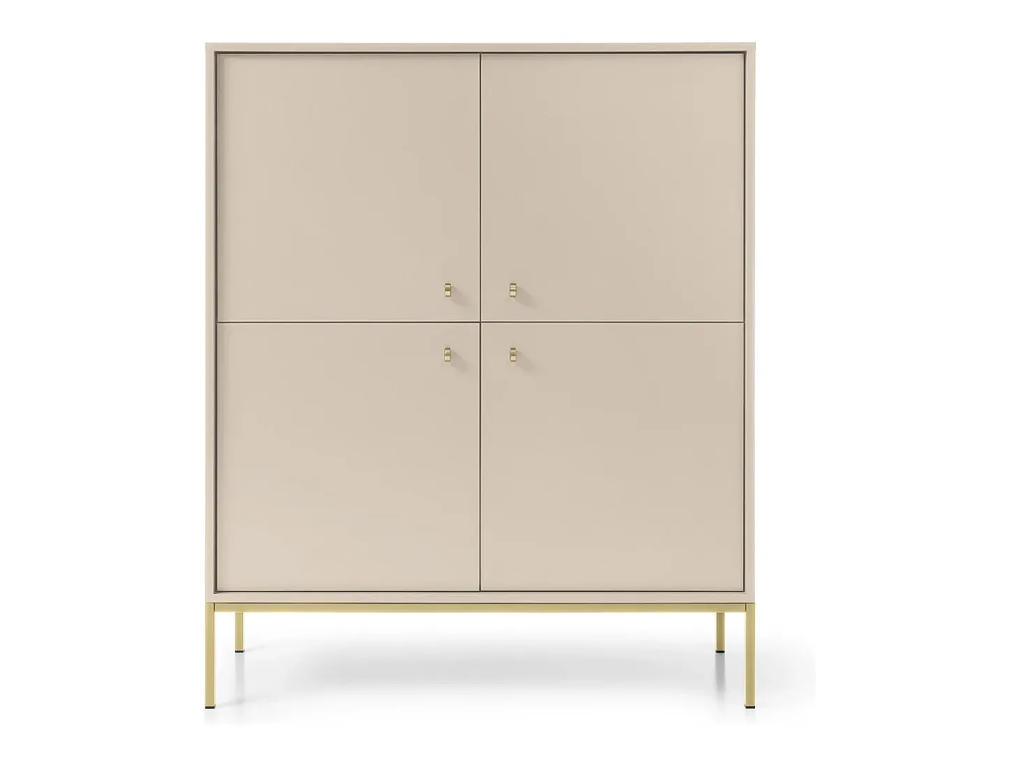 Aparador, beige arena, 103,5 x 125,5 x 39 cm, patas doradas