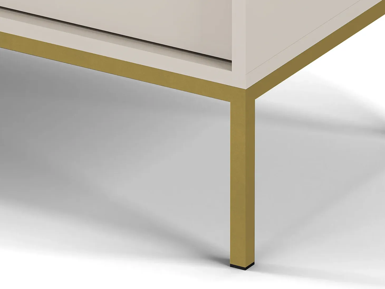 Aparador, beige arena, 154 x 83 x 39 cm, patas doradas