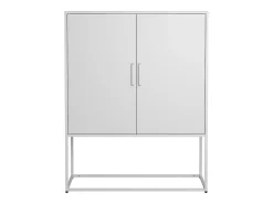 Aparador Blanco - Aparador con 2 puertas magnéticas y tiradores en forma de U - antivuelco - para salón y comedor