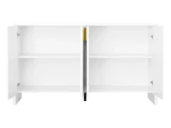 Aparador blanco - Aparador de 4 puertas con estantes ajustables - para sala de estar y comedor