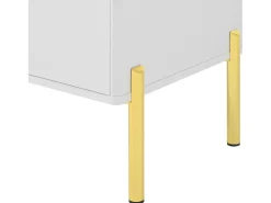 Aparador Blanco - Aparador con 2 cajones y 2 puertas de cristal - Almacenamiento abierto - para salón y comedor