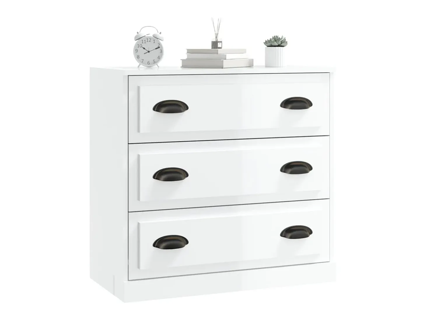 Aparador blanco alto brillo 70x35,5x67,5 cm madera de ingeniería