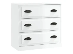 Aparador blanco alto brillo 70x35,5x67,5 cm madera de ingeniería
