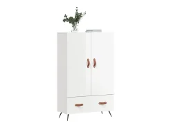 Aparador blanco alto brillo 69,5x31x115 cm madera de ingeniería