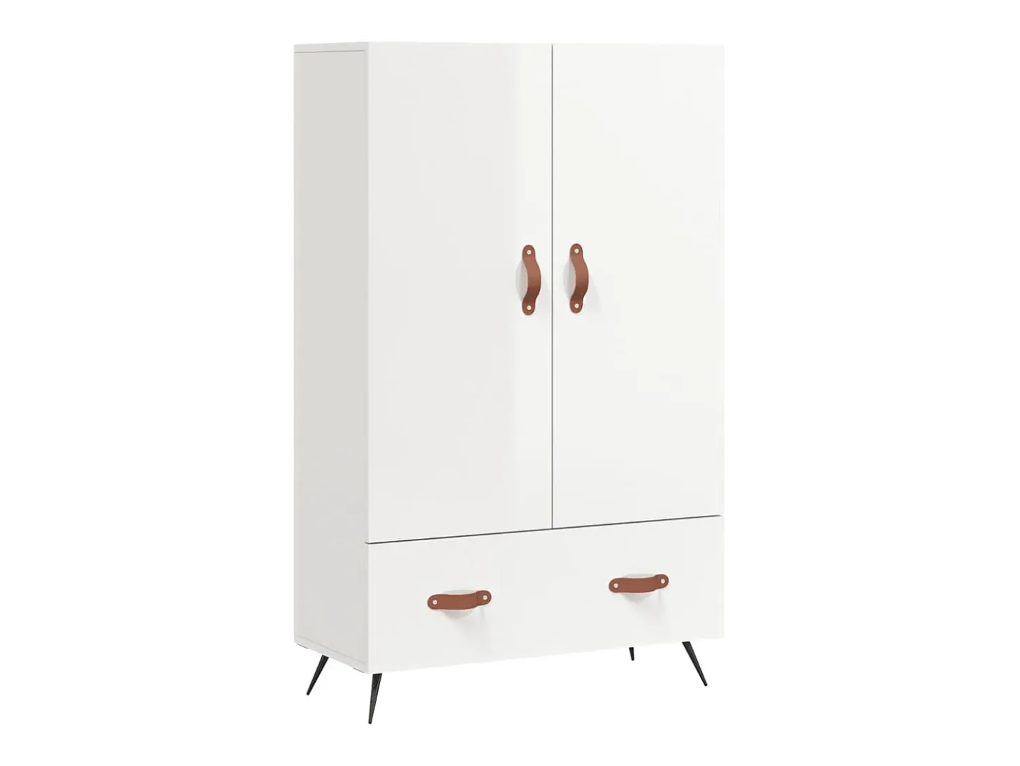 Aparador blanco alto brillo 69,5x31x115 cm madera de ingeniería