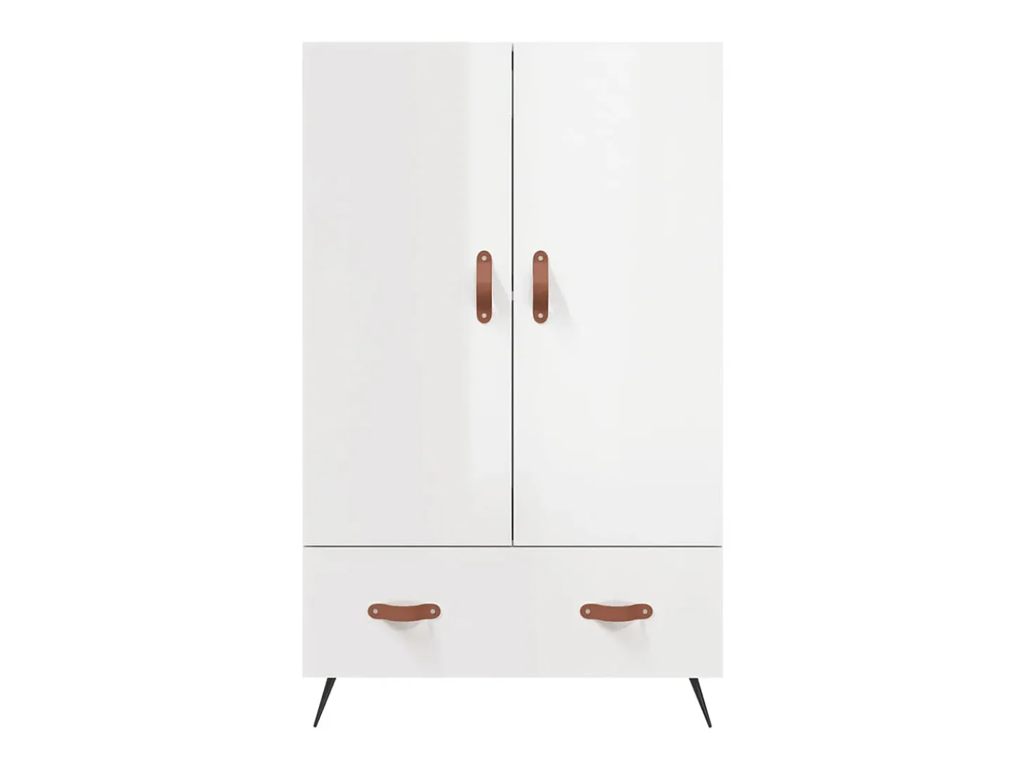 Aparador blanco alto brillo 69,5x31x115 cm madera de ingeniería