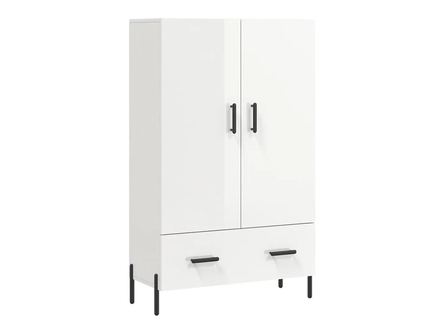 Aparador blanco alto brillo 69,5x31x115 cm madera de ingeniería