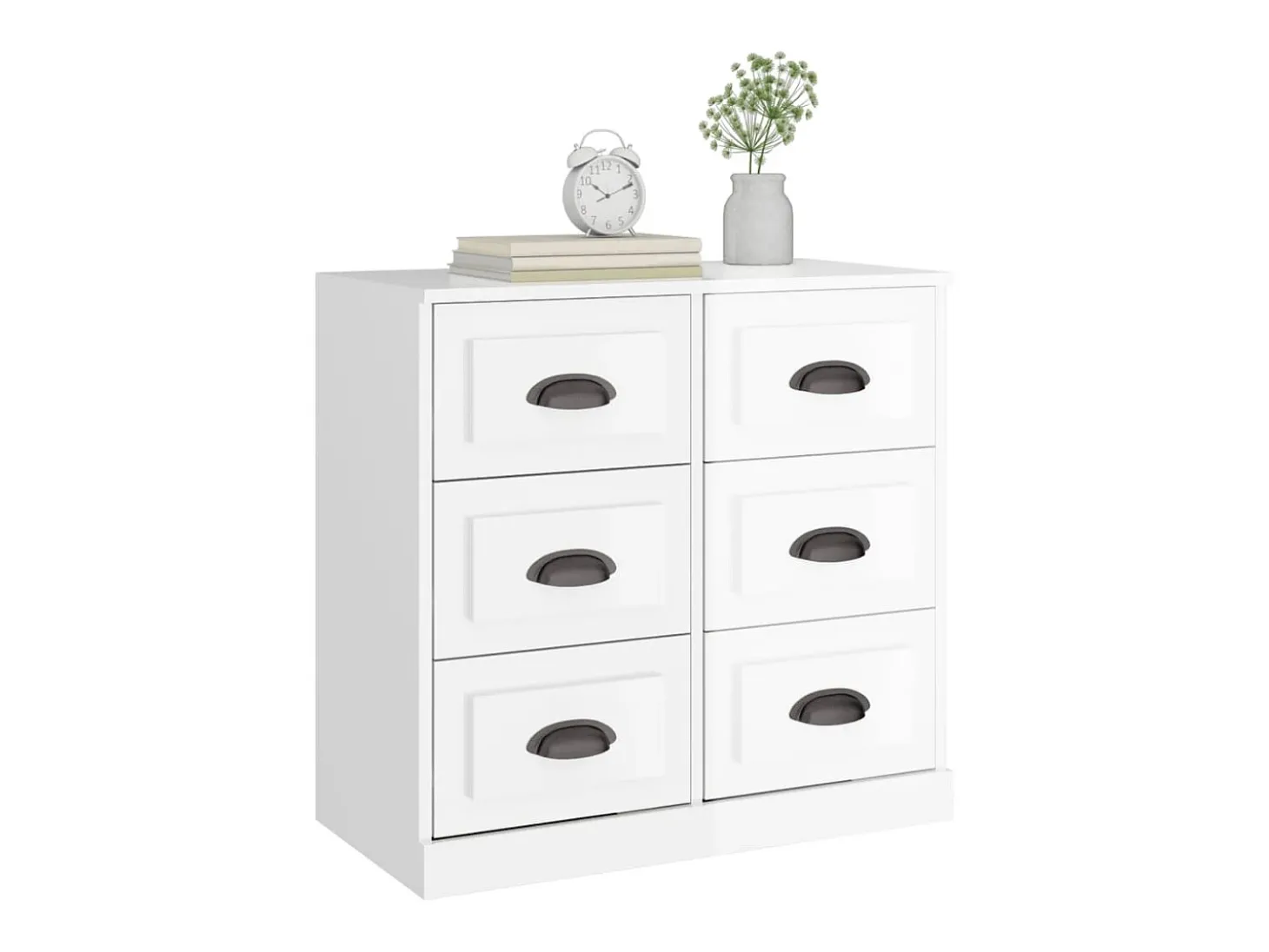 Aparador blanco alto brillo 70x35,5x67,5 cm madera de ingeniería