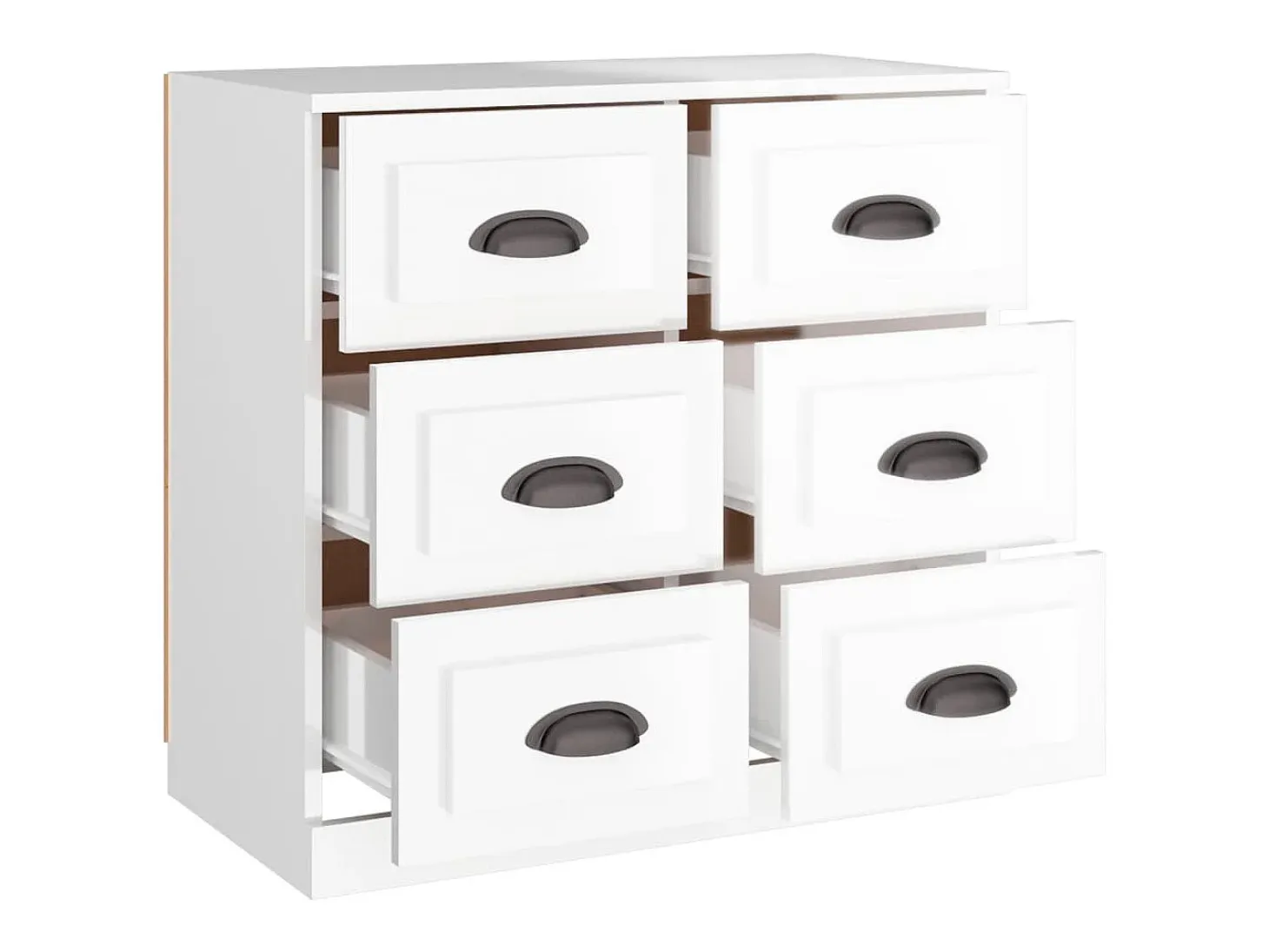 Aparador blanco alto brillo 70x35,5x67,5 cm madera de ingeniería