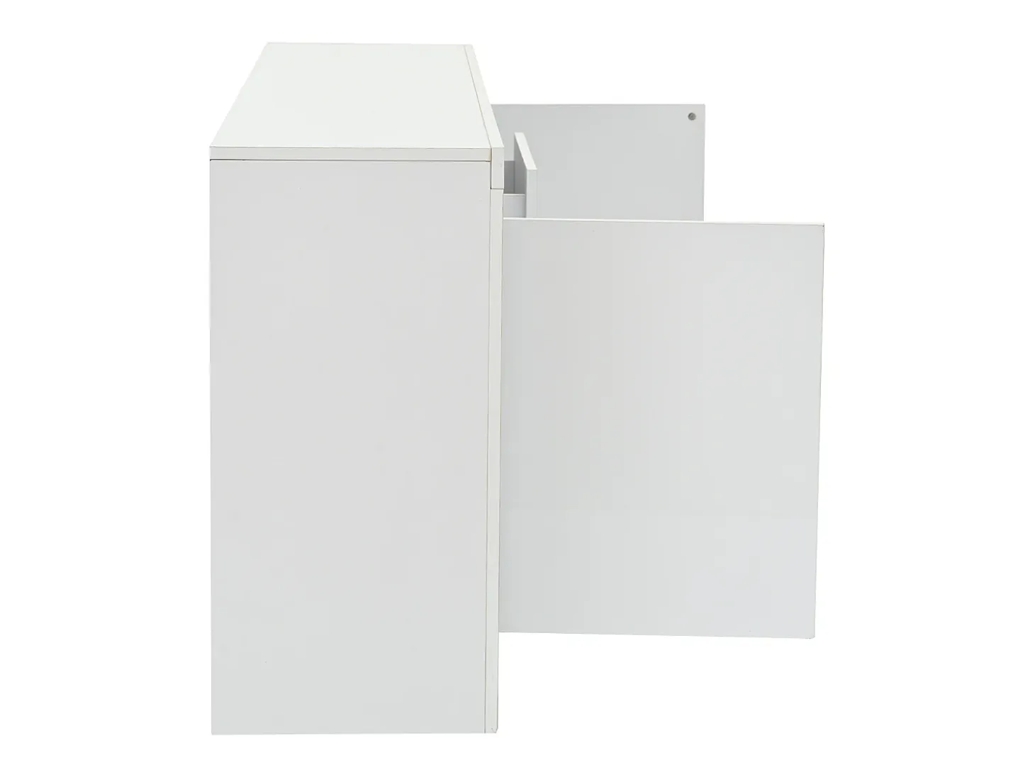 Aparador blanco brillante con 3 cajones - Aparador de 2 puertas con iluminación LED - estantes ajustables