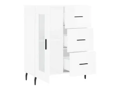 Aparador Blanco brillo 69,5x34x90 cm Madera de ingeniería