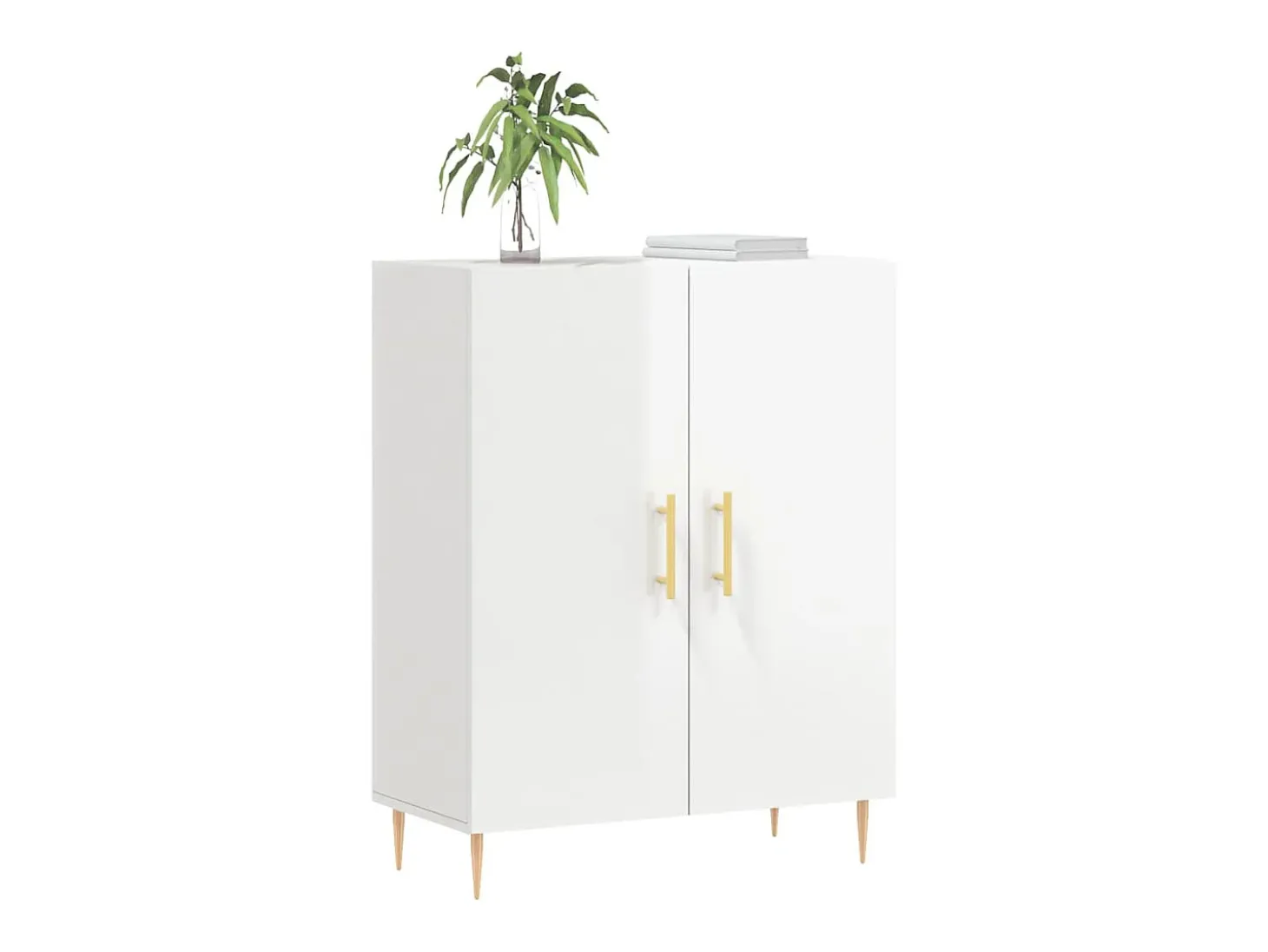 Aparador Blanco brillo 69,5x34x90 cm Madera de ingeniería