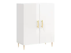 Aparador Blanco brillo 69,5x34x90 cm Madera de ingeniería