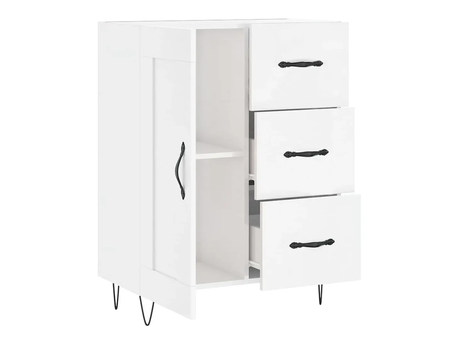 Aparador Blanco brillo 69,5x34x90 cm Madera de ingeniería