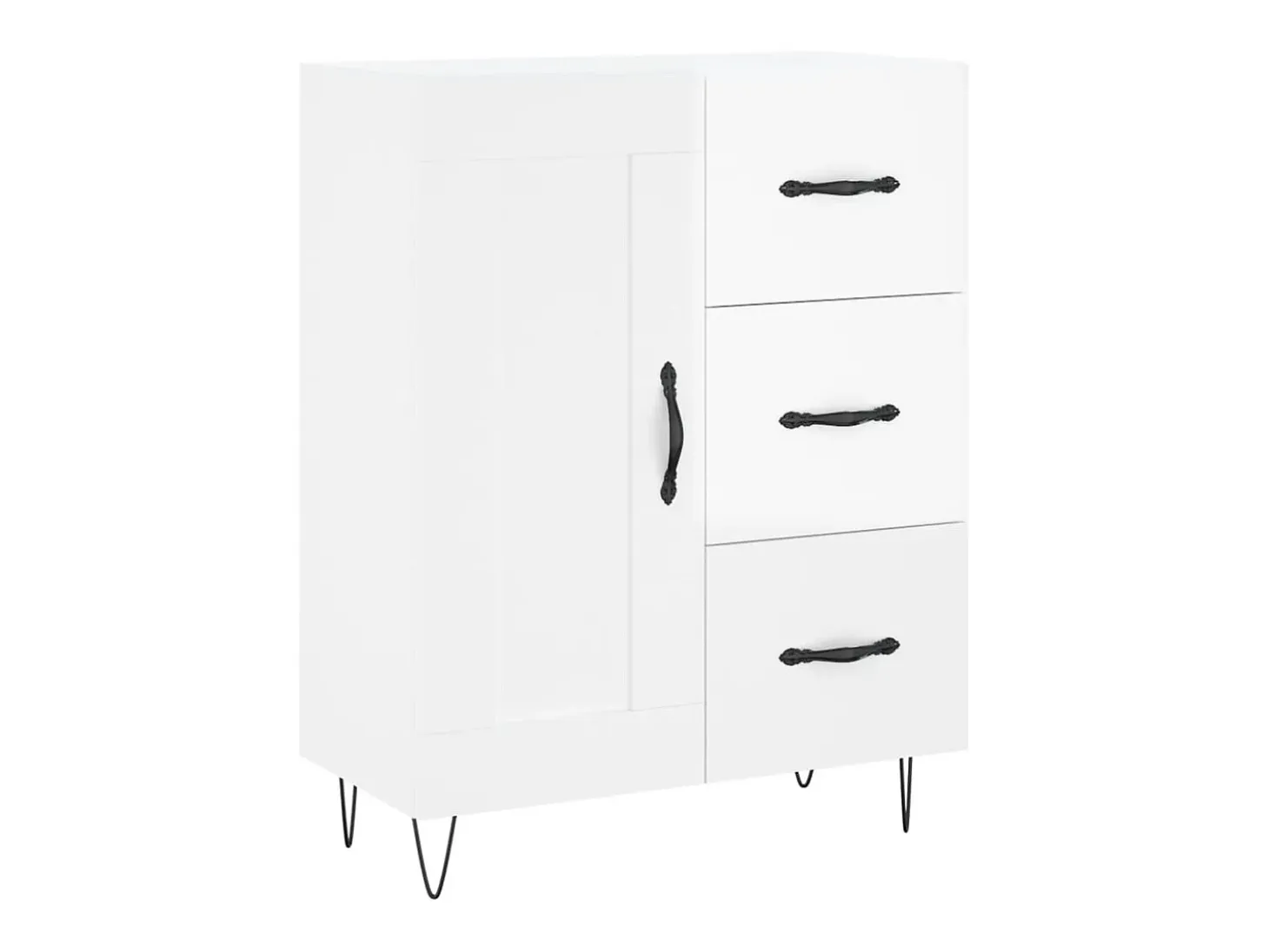 Aparador Blanco brillo 69,5x34x90 cm Madera de ingeniería