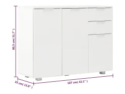 Aparador blanco brillo 107x35x80,5 cm
