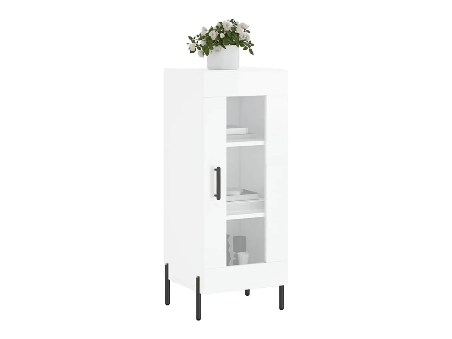 Aparador Blanco brillo 34,5x34x90 cm Madera de ingeniería