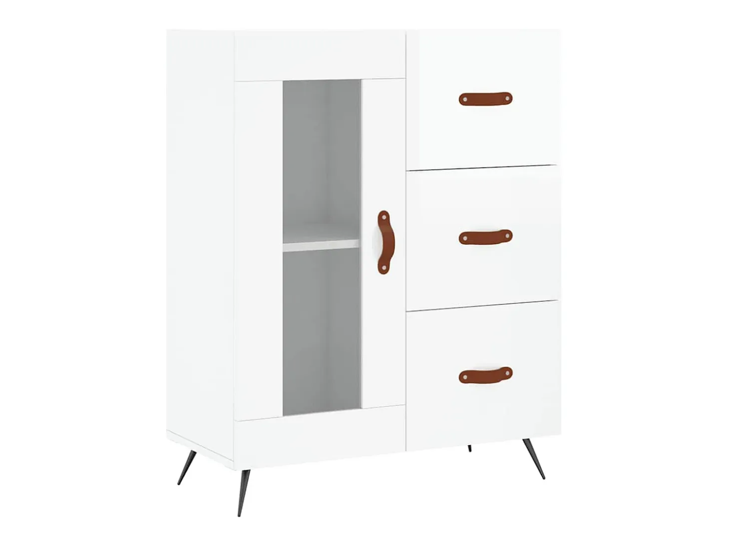 Aparador Blanco brillo 69,5x34x90 cm Madera de ingeniería
